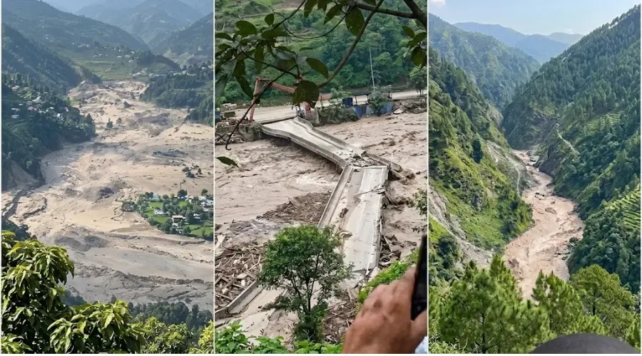 Rasuwa Flood Bridge Collapse & Swollen River Surge