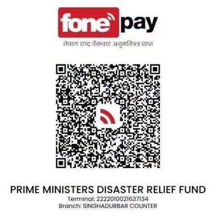 Prime Minister's Disaster Relief Fund Fonepay QR Code